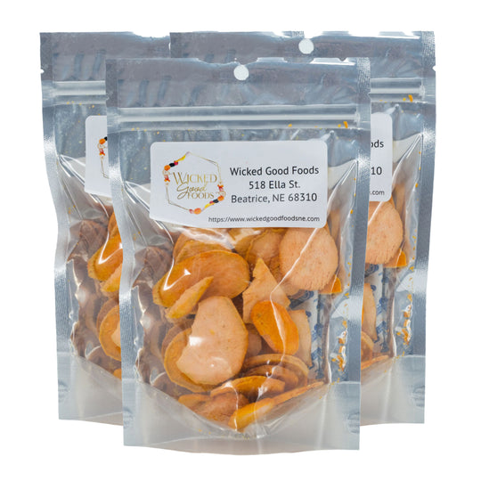 Freeze Dried Sweet Potato Chips | Pack of 3 | 2 oz | Wicked Good Foods
