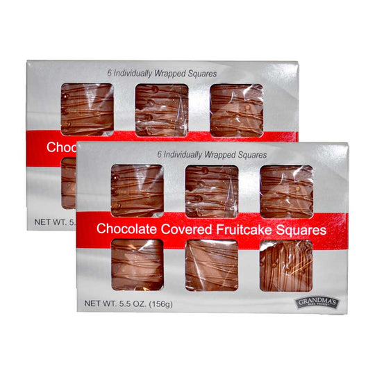 Chocolate Covered Fruitcake Squares | Pack of 2 | 5.5 oz | 6 Squares Per Box | Beatrice Bakery