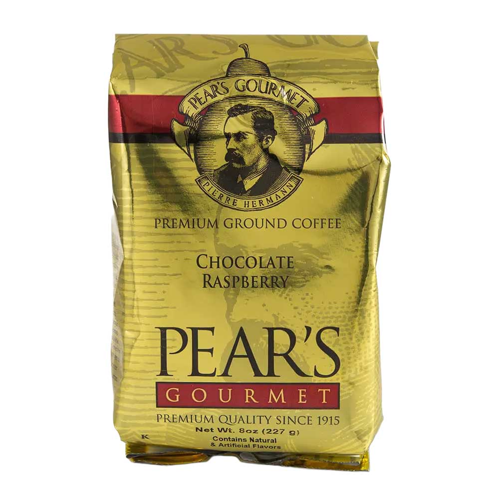 Pear's Chocolate Raspberry Ground Coffee | Pack of 2 | 8 oz | Brenmar