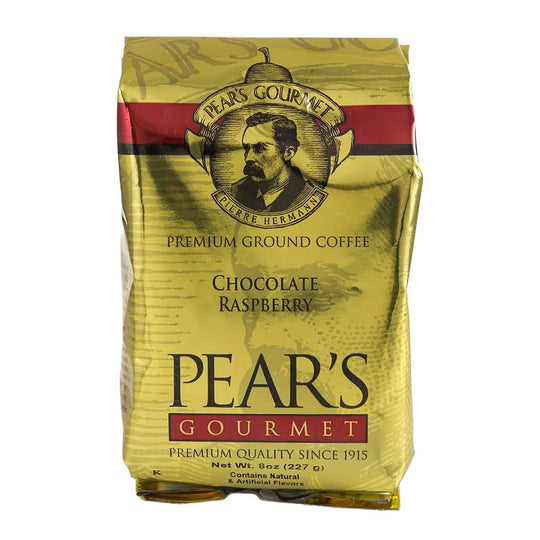 Pear's Chocolate Raspberry Ground Coffee | Pack of 2 | 8 oz | Brenmar