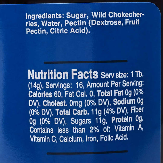 Nutrition facts label on a blue background