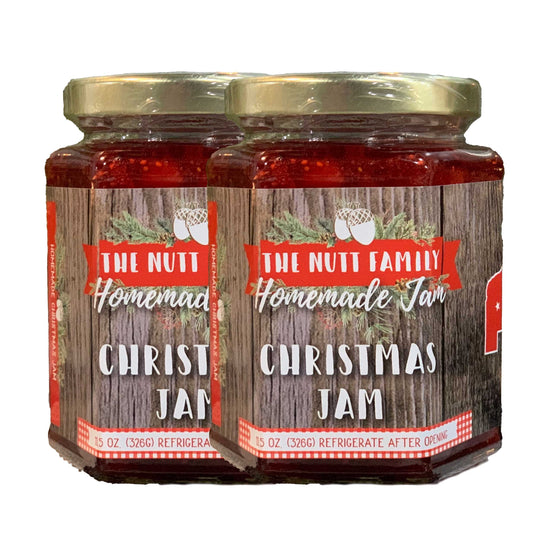 Christmas Strawberry, Cranberry & Lemon Jam | Pack of 2 | 9 oz | Nutt Family Jams & Jellies