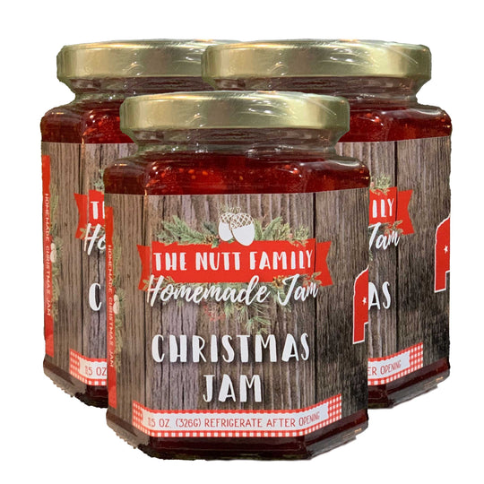Christmas Strawberry, Cranberry, & Lemon Jam | 9 oz | Pack of 3 | Nutt Family Jams & Jellies
