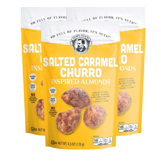 Salted Caramel Churro Inspired Almonds | Pack of 3 | 4.5 oz | Brenmar