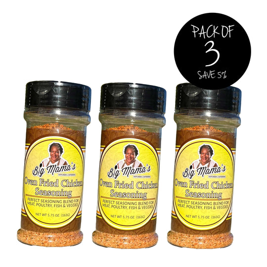 Oven Fried Chicken Seasoning | Pack of 3 | 5.75 oz. | Crispy Chicken How You Like It | Made in Omaha, NE | Big Mama's Kitchen & Catering