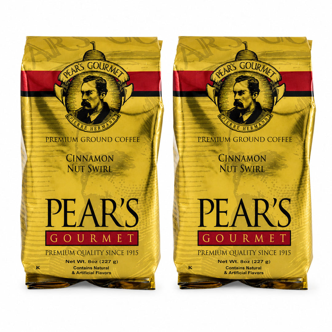 Pear's Cinnamon Nut Swirl Ground Coffee | Pack of 2 | 8 oz | Brenmar