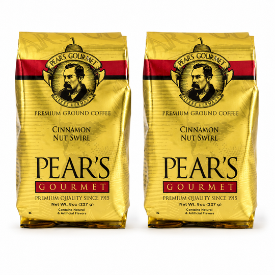 Pear's Cinnamon Nut Swirl Ground Coffee | Pack of 2 | 8 oz | Brenmar