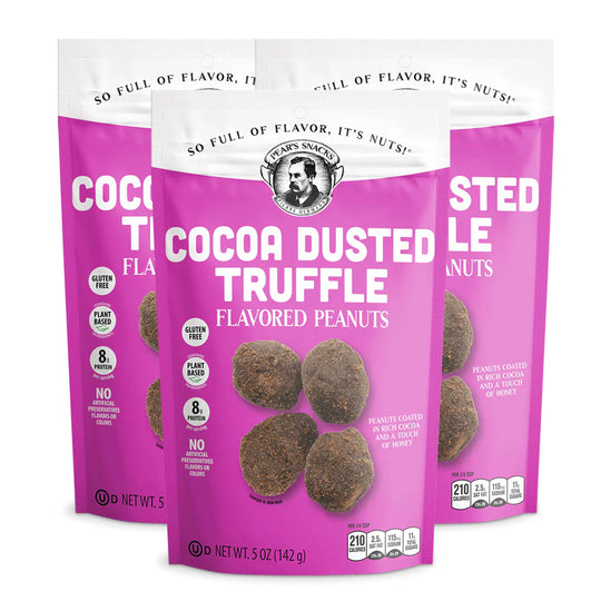 CLOSE DATED | Cocoa Dusted Truffle Flavored Peanuts | Pack of 3 | 5 oz | Brenmar