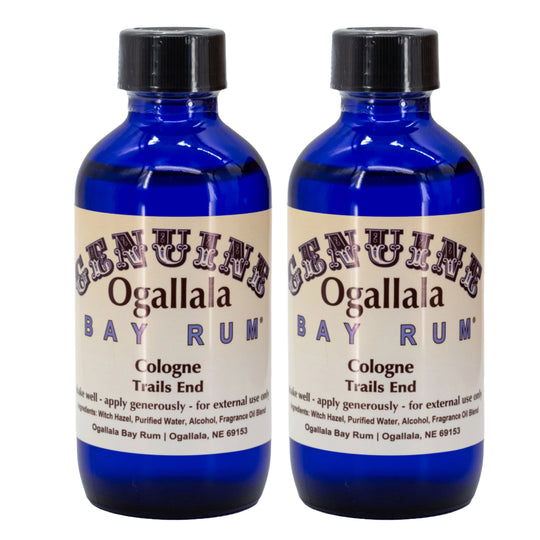 Bay Rum Trails End Edition Scented Cologne | Pack of 2 | Multiple Sizes | Ogallala Bay Rum