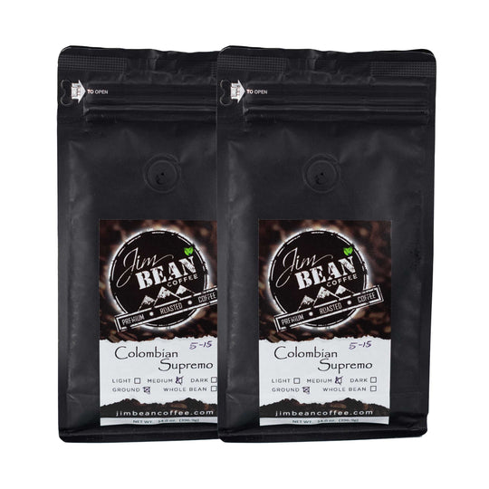 Colombian Supremo Ground Coffee | Pack of 2 | 14 oz | Jim Bean Coffee