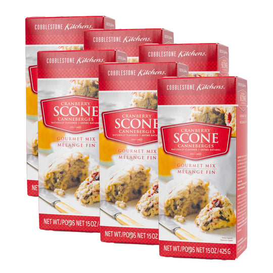 Cranberry Scone Mix | Pack of 6 | 15 oz | Cobblestone Kitchen