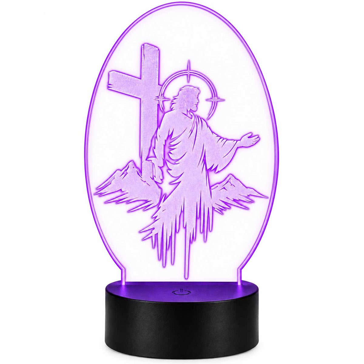 Jesus and cross LED plaque