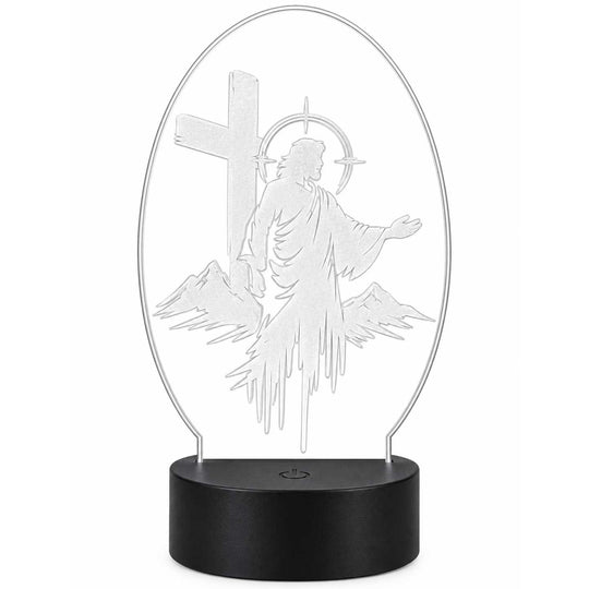 Jesus and cross LED plaque