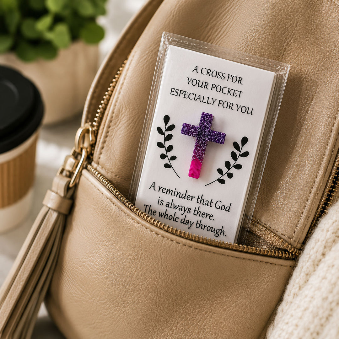 Cross in purse side pocket