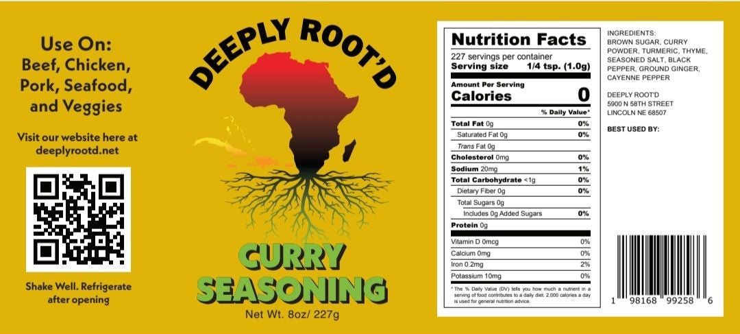 Curry Seasoning | 8 oz | Infuses Depth & Complexity | Made in Lincoln, NE | Deeply Root'd