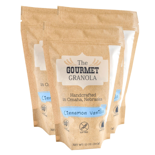 Cinnamon Vanilla Granola | Pack of 3 | 12 oz | Gluten, Dairy, & Soy Free | The Gourmet Granola