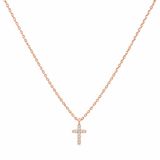 Cubic Zirconia Rose Gold Necklace