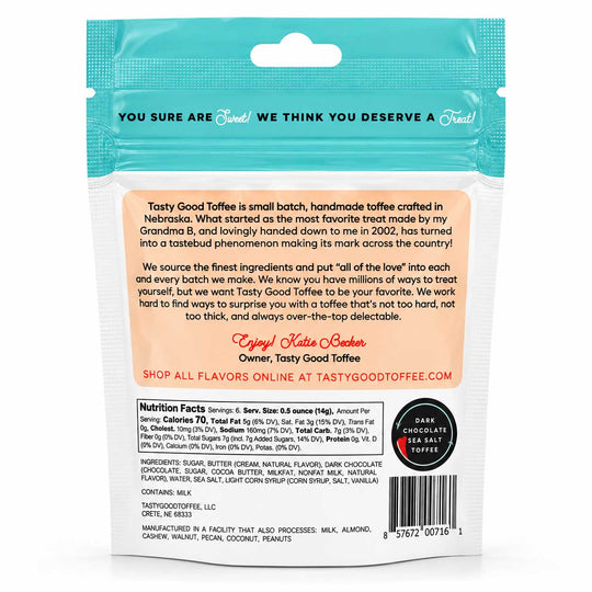Tasty Good Dark Chocolate Sea Salt Toffee