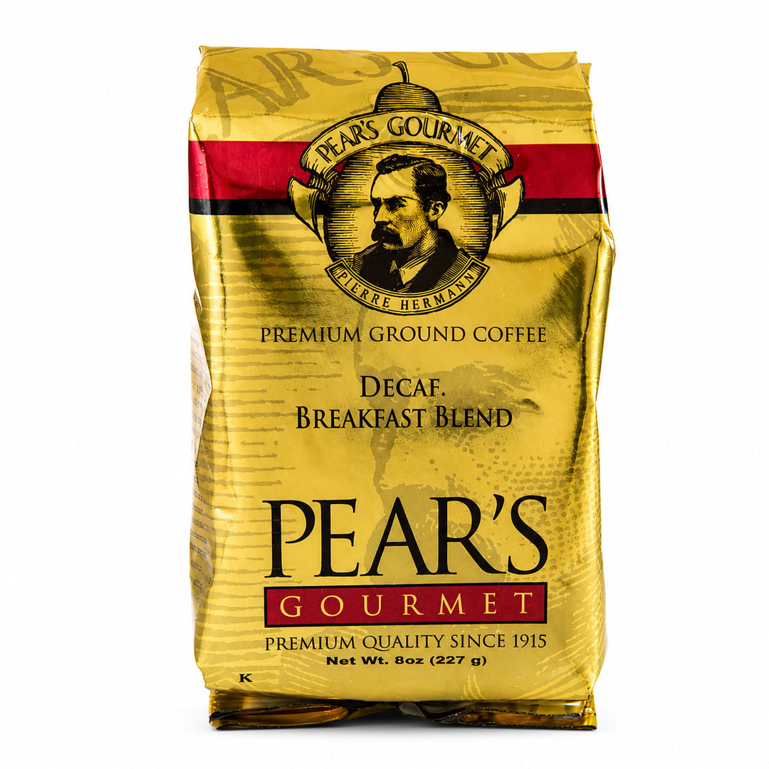 Pear's Gourmet coffee bag on a white background