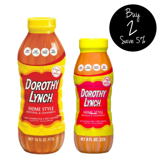 Homestyle Dorothy Lynch Salad Dressing | Gluten Free | Trans Fat-Free Ingredients | Sweet and Spicy | Thick And Creamy | Combo Pack | 8 oz. and 16 oz.