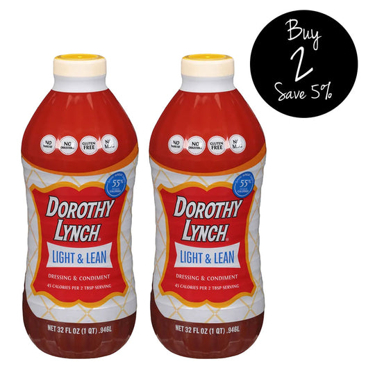 Light and Lean Dorothy Lynch Salad Dressing | Gluten Free | Trans Fat-Free Ingredients | Sweet and Spicy | Thick And Creamy | Pack of 2 | 32 oz.