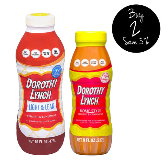 Dorothy Lynch Salad Dressing | Gluten Free | Trans Fat-Free Ingredients | Sweet and Spicy | Thick And Creamy | Combo Pack | 8 oz. Homestyle and 16 oz. Light and Lean