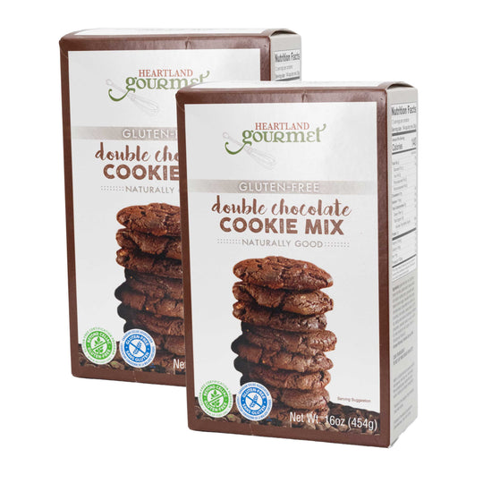 Gluten Free Double Chocolate Cookie Mix | Pack of 2 | 16 oz | Heartland Gourmet