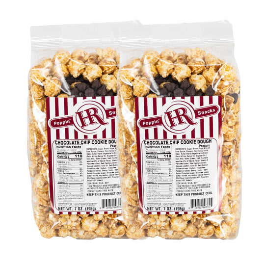 Chocolate Chip Cookie Dough Popcorn | 7 oz | Pack of 2 | HR Poppin' Snacks