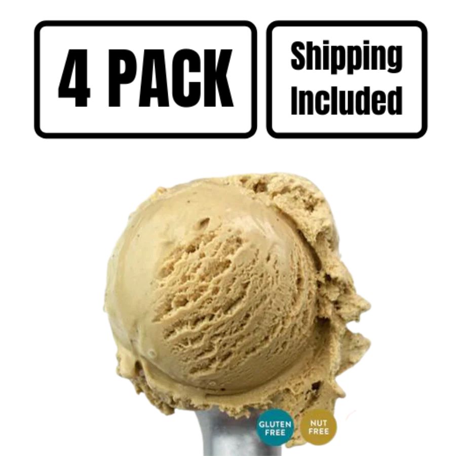 A four pack of Pumpkin Pie Ice Cream on a white background