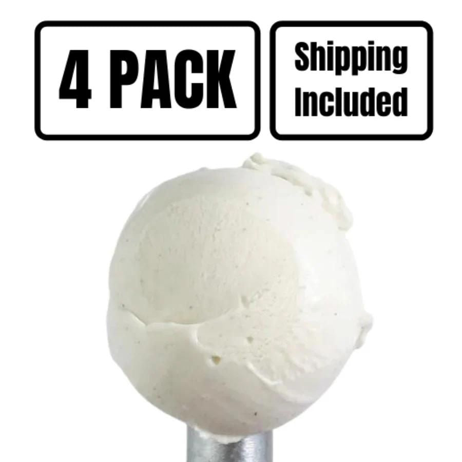 A four pack of Vanilla Bean Ice Cream on a white background