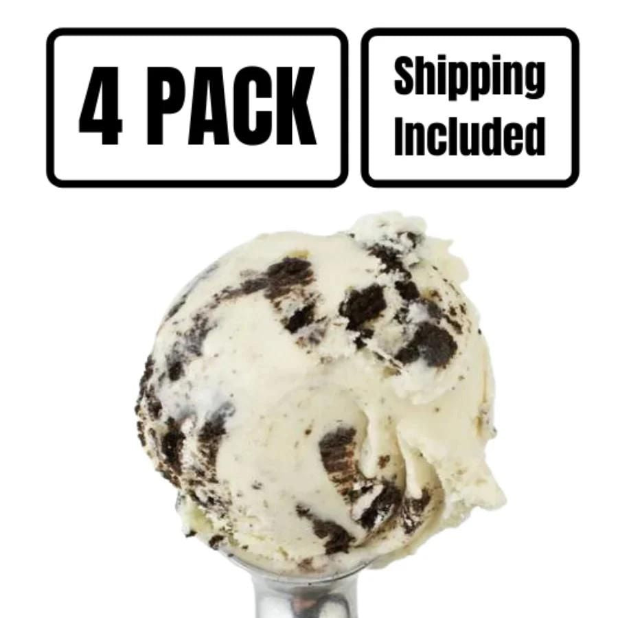 A four pack of Peanut Butter Oreo Oat Milk Ice Cream on a white background