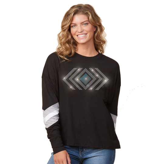 Crystal Rhinestone Contemporary Long Sleeve Shirt | Mutliple Sizes | Nature Finds & Designs