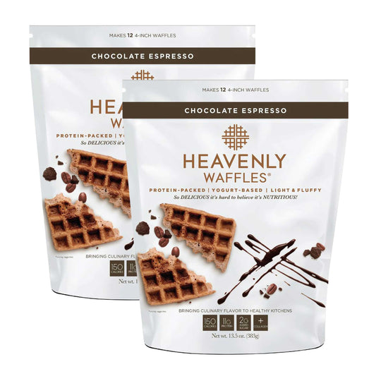 SALE CLOSE DATED | Chocolate Espresso Waffle Mix | Pack of 2 | 13.5 oz | Heavenly Waffles