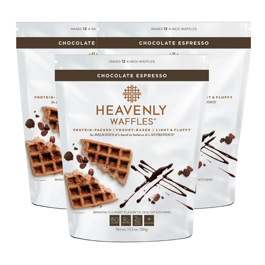SALE CLOSE DATED | Chocolate Espresso Waffle Mix | Pack of 3 | 13.5 oz | Heavenly Waffles