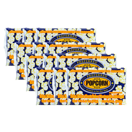 Extra Butter Flavored Microwave Popcorn | Pack of 12 | 3 oz | Preferred Popcorn