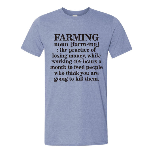 Farming Noun T-Shirt | Heather Steel Blue | Pretty and Fabulous