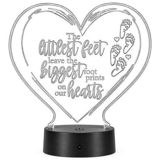 Inspirational LED Lighted Plaque | The Littlest Feet Leave the Biggest Footprints on Our Hearts | Glowing Creation
