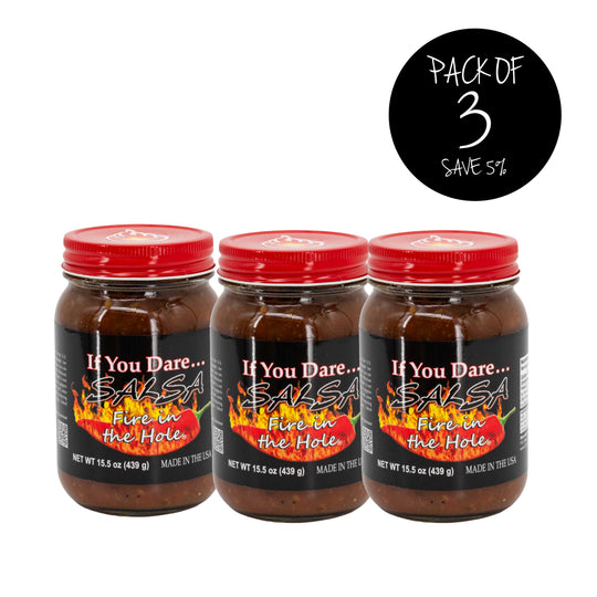 Spicy Salsa | Pack of 3 | Fire In The Hole | 15.5 oz. | Single Jar | Fresh Tasting | Nebraska Salsa