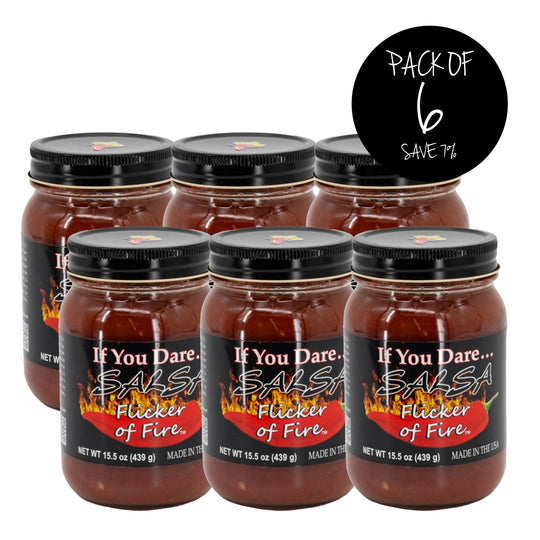 Mild Salsa | Pack of 6 | Salsa With A Kick | Flicker Of Fire | 15.5 oz. | Single Jar | Burst Of Fresh-Tasting Salsa With A Hint Of Heat