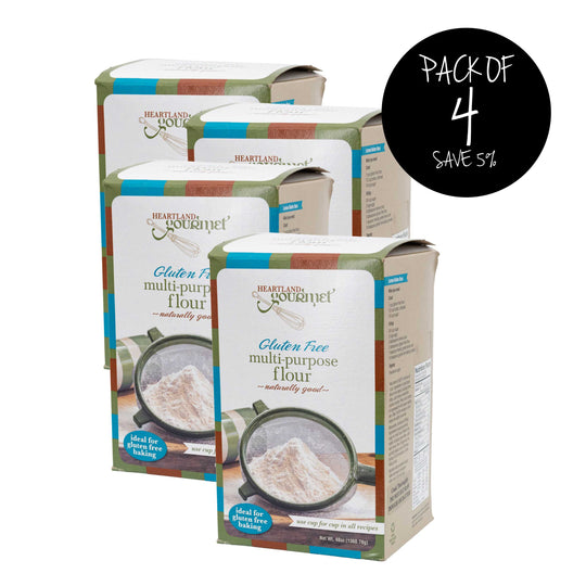 Gluten Free Multi-Purpose Flour Blend Mix | Pack of 4 | 3 lb | Heartland Gourmet | 2060