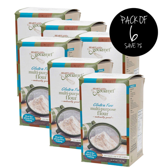 Gluten Free Multi-Purpose Flour Blend Mix | Pack of 6 | 3 lb | Heartland Gourmet | 2060