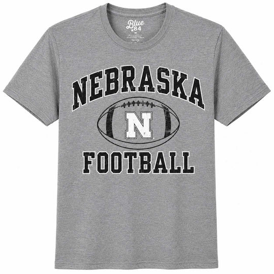 Unisex Husker Football Grey T-Shirt | Multiple Sizes | Blue 84