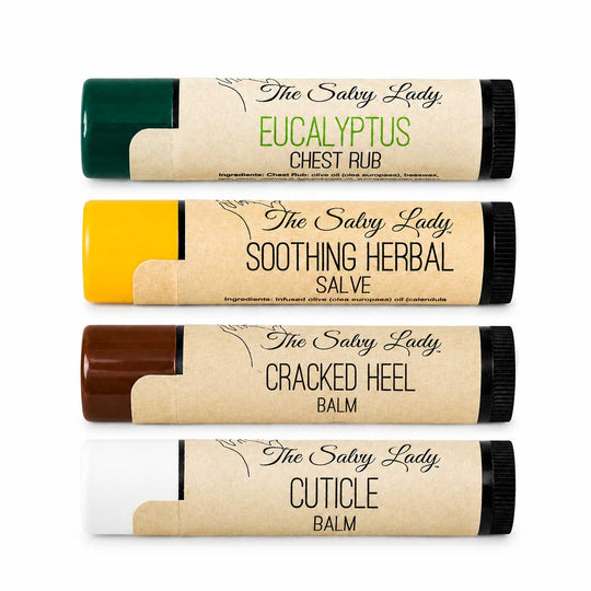 Four Salvy Lady skincare products on a white background