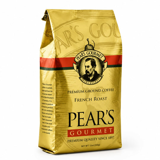 Pear's Gourmet premium ground coffee bag on a white background