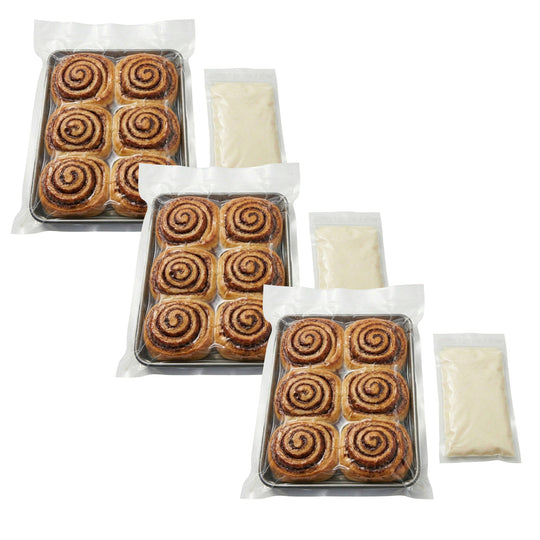 Precooked Frosted Cinnamon Rolls | Pack of 3 | 6 Rolls | Stacy Lynn's Baking Company | Shipping INcluded