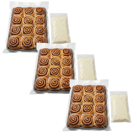 Frosted Precooked Cinnamon Rolls | Pack of 3 | 12 Pack | Stacy Lynn's Baking Company | Shipping Included