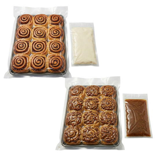 Precooked Cinnamon Rolls | Frosted and Pecan | 24 Rolls | Stacy Lynn's Baking Company | Shipping Included