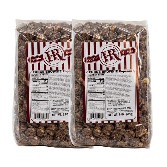 Fudge Brownie Popcorn | 8 oz | Pack of 2 | HR Poppin' Snacks