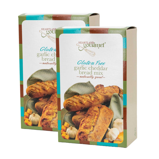 Gluten Free Garlic Cheddar Bread Mix | Pack of 2 | 16 oz | Heartland Gourmet | 2019