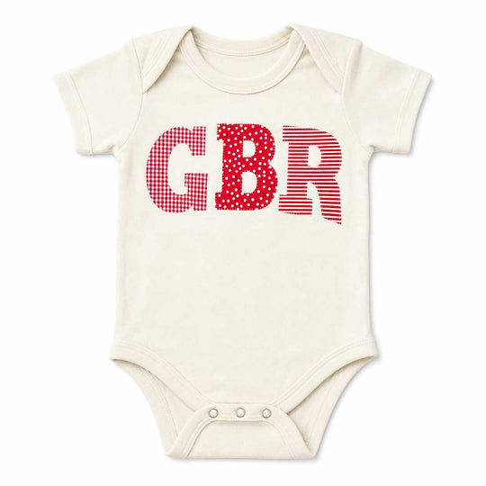 GBR Patchwork Sewn Appliqué Ivory Licensed Onesie | Multiple Sizes | H.Flynn Designs